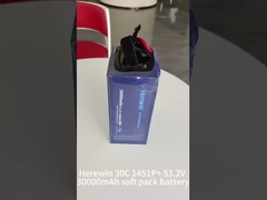 Di sini 30000mAh 14S 53.2V 25C LiPo UAV baterai dalam Soft Pack