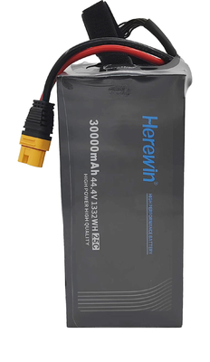 12S 44.4V 30Ah LiHv Herewin Baterai Drone Pertanian 25C Soft Pack
