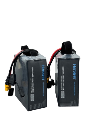 14S1P 16Ah 53.2V Soft Pack Drone Baterai 25C Tingkat Pelepasan 16000mAh