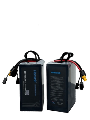 14S 53.2V 25C LiPo Soft Pack Drone Baterai Paket 30000mAh Herewin Uav Lipo Baterai