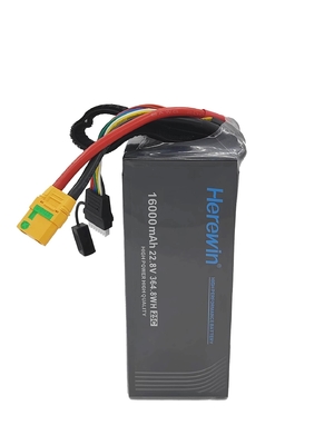 Di sini 6S1P 25C Lipo Drone Baterai Paket 16000mAh 22.8V 2C 1.96KG