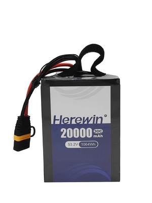Drone Lipo Baterai Herewin 20000mAh 53.2 V Soft Pack Drone Agri UAV Baterai Paket