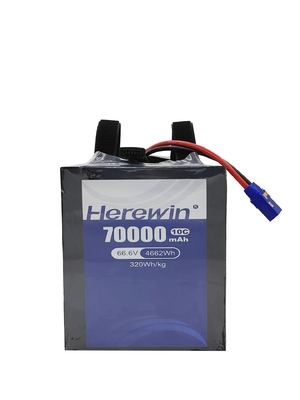 Herewin Baterai Semi Solid Untuk Uav 18S 66.6V 70000mAh Baterai Tekanan Energi Tinggi