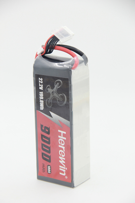 Rate tinggi kecepatan cepat 6S 100C 9Ah FPV Drone Baterai Herewin 22.2V 725g