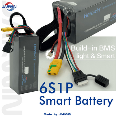 Herewin 22.2V 6s 16000mah Lipo Smart Drone Baterai Soft Pack Baterai Drone 2,2kg