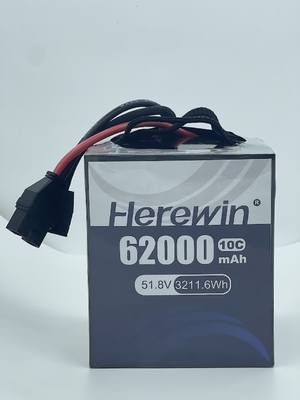 10C 62000mah Drone Lithium Baterai 51.8V 14S Lithium Polymer Baterai