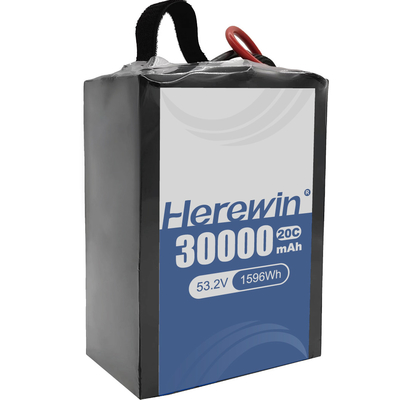 30000mAh Kapasitas Di sini Baterai Semi-Solid State 14S 53.2V untuk pengisian cepat dan desain ringan