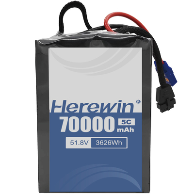 Di sini, baterai semi-padat 14S2P 51.8V 70000mAh dengan lithium Li-ion dan LiFePO4 kimia