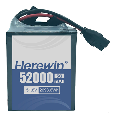 Baterai Semi Solid State 52000mAh tahan lama dengan Tegangan 51,8V dan Port Komunikasi CAN